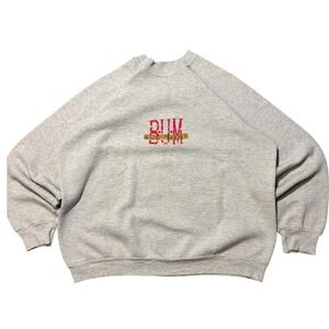 Vintage BUM Equipment Sweatshirt Mens XL Gray Fruit of the Loom Raglan 90s Logo